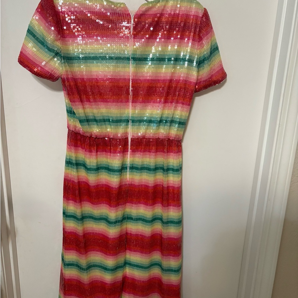 Colorful Striped Sequin Dress